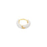 WHITE ENAMEL HUGGIE GOLD